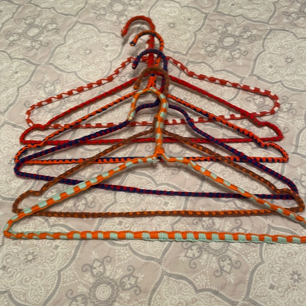 6 Hand Crocheted Clothes Hangers